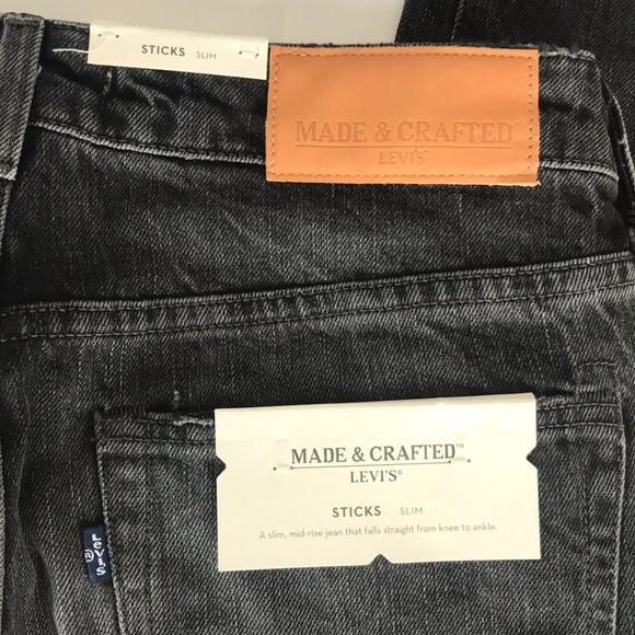 Levi’s Made & Crafted Sticks Slim Jeans in “Tar” Size 24x32 ITALY MADE NWT - Picture 9 of 12